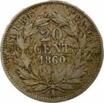 Napoleon III - 20 Silver Centimes, Bare Head - 1860 A Paris