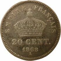 Napoleon III - 20 Silver Centimes, Big Diameter - 1868 A Paris
