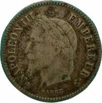 Napoleon III - 20 Silver Centimes, Laureate Head - 1867 BB Strasbourg