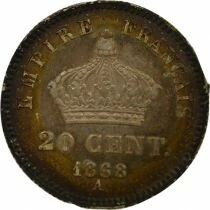 Napoleon III - 20 Silver Centimes, Laureate Head - 1868 A Paris
