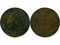 Napoleon III - 5 Cents, Bare Head - 1855 MA Marseille