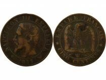 Napoleon III - 5 Cents, Bare Head - 1855 W Lille