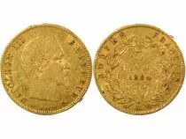 Napoleon III - 5 Gold Francs, Bare Head - 1865 A Strabourg