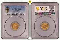 Napoleon III - 5 Gold Francs, Laureate Head - 1864 A Paris - PCGS AU58