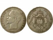 Napoleon III - 5 Silver Francs, Bare Head - 1856 BB Strasbourg