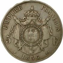 Napoleon III - 5 Silver Francs, Bare Head - 1856 BB Strasbourg