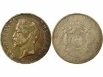 Napoleon III - 5 Silver Francs, Bare Head - 1856 BB Strasbourg