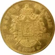 Napoleon III - 50 Gold Francs, Bare Head - 1856 A Paris