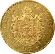 Napoleon III - 50 Gold Francs, Bare Head - 1857 A Paris