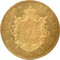 Napoleon III - 50 Gold Francs, Bare Head - 1857 A Paris