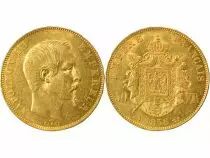 Napoleon III - 50 Gold Francs, Bare Head - 1858 A Paris