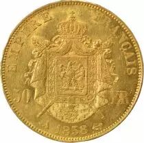 Napoleon III - 50 Gold Francs, Bare Head - 1858 A Paris