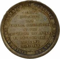 Napoleon III - Silver Medal, Imp. Com. for Hist. Works - 1858 / 1860 Paris