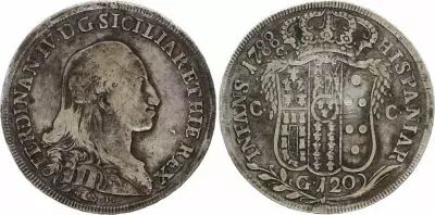 N�poles C.66.a 120 Grana, Ferdinando IV - Arms 1788