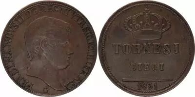 Neapel und Sizilien 10 Tornesi Ferdinand II - 1831
