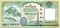 Népal 100 Rupees, Mont Everest - Rhinocéros - 2015