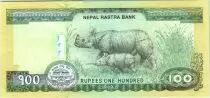 Nepal 100 Rupees, Monta&ntilde;a del Everest - Rinocerontes - 2015