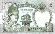 Nepal 2 Rupees , King Birendra Bir Bikram - Leopard - 1987 - P.29 e