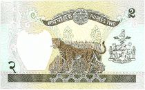 Nepal 2 Rupees , King Birendra Bir Bikram - Leopard - 1987 - P.29 e