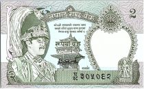 Népal 2 Rupees, Roi Birendra Bir Bikram - Léopard - 1987 - P.29 e