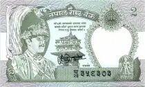 Nepal 2 Rupias Rey Birendra Bir Bikram - Leopardo - 1981