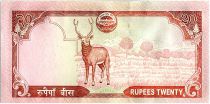 Nepal 20 Rupees, Everest Mountain - Deer - 2008 - P.62 a