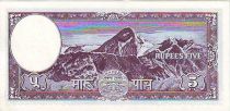 Népal 5 Mohru,  Roi Mahandra Vira Vikrama - Montagnes - 1960 - P.9