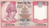 Népal 5 Rupee Roi B.B. Bikram - Yaks