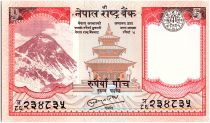 Népal 5 Rupees, Temple - Yaks - 2012 - P.69