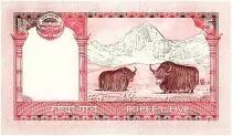 Nepal 5 Rupees, Temple - Yaks - 2012 - P.69