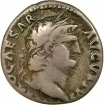 Nero - Silver Denarius, Seated Jupiter - 66 / 67 Rome