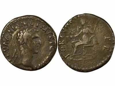 Nerva - Silver Denarius, Seated Fortuna - 97 Rome