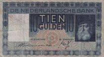 Netherlands 10 Gulden - Old man - 13-12-1933 - Serial BO - F to VF - P.49