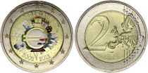 Netherlands 2 Euros - 10 years of the Euro - Colorised - 2012
