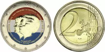 Netherlands 2 Euros - Abdication of the queen Beatrix - Colorised - 2013