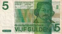 Netherlands 5 Gulden - Joost Van Den Vondel - 1973 - P.95