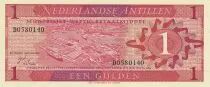 Netherlands Antilles 1 Gulden - View of harbor - 1970 - UNC - P.20a