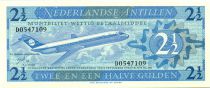 Netherlands Antilles 2 1/2 Gulden, Jetliner - 1970
