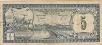 Netherlands Antilles 5 Gulden - Curaçao - Monument Steunend op eigen Kracht - 1972 - Serial PB