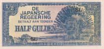 Netherlands Indies 1/2 Gulden - Palm - Serial SL - 1942