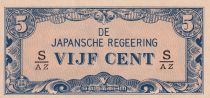 Netherlands Indies 5 Cents - Blue - Serial S.AZ - 1942