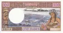 Neuen Hebriden 100 Francs Tahitienne Faulted - 1977 - Serial J.1 - UNC - P.18d