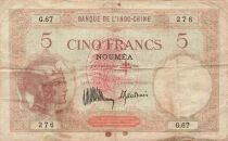 Neuen Hebriden 5 francs - ND (1941) - P.4a