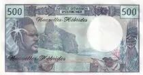Neuen Hebriden 500 Francs - Fisherman - Marquises Islands - ND (1979) - Serial N.1