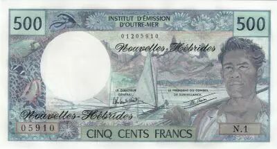 Neuen Hebriden 500 Francs Fisherman - Marquises Islands - 1980 alph N.1