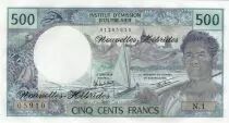 Neuen Hebriden 500 Francs Fisherman - Marquises Islands - 1980 alph N.1