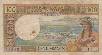 Neukaledonien 100 Francs - Tahitian - 1969 - Series J.1