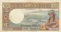 Neukaledonien 100 francs - Tahitian - French republic 1972 - Serial W.1