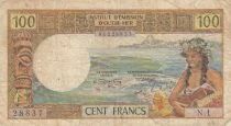 Neukaledonien 100 Francs - Tahitian - ND (1971-1977) - Series No. 1