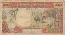 Neukaledonien 1000 Francs - Tahitian - Hibiscus - 1971 - Serial K.2